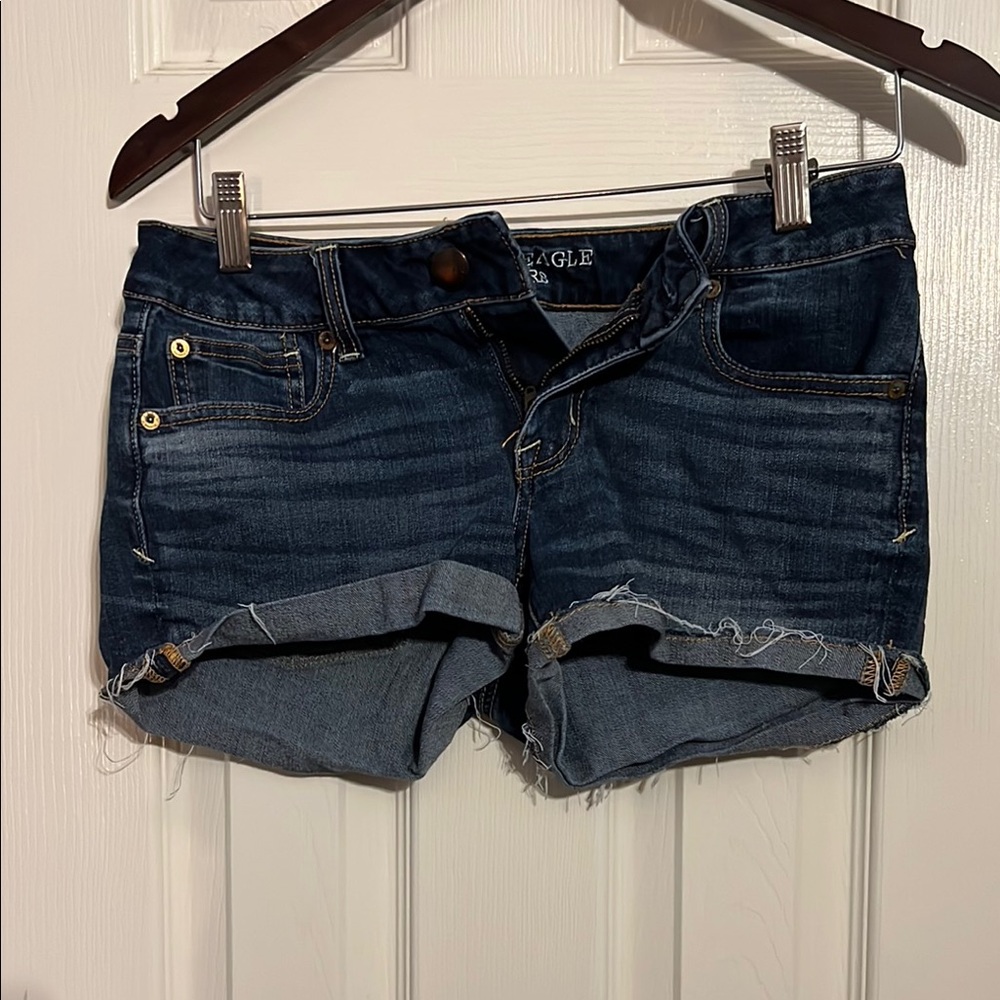 American Eagle Outfitters Women's Dark Blue Denim Shorts